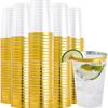 20Pcs 12OZ Gold Rim Plastic Cup Disposable Hard PS Cups For Tiramisu Ice Cream Dessert Serving Cups With Logo Printing Option KTY
