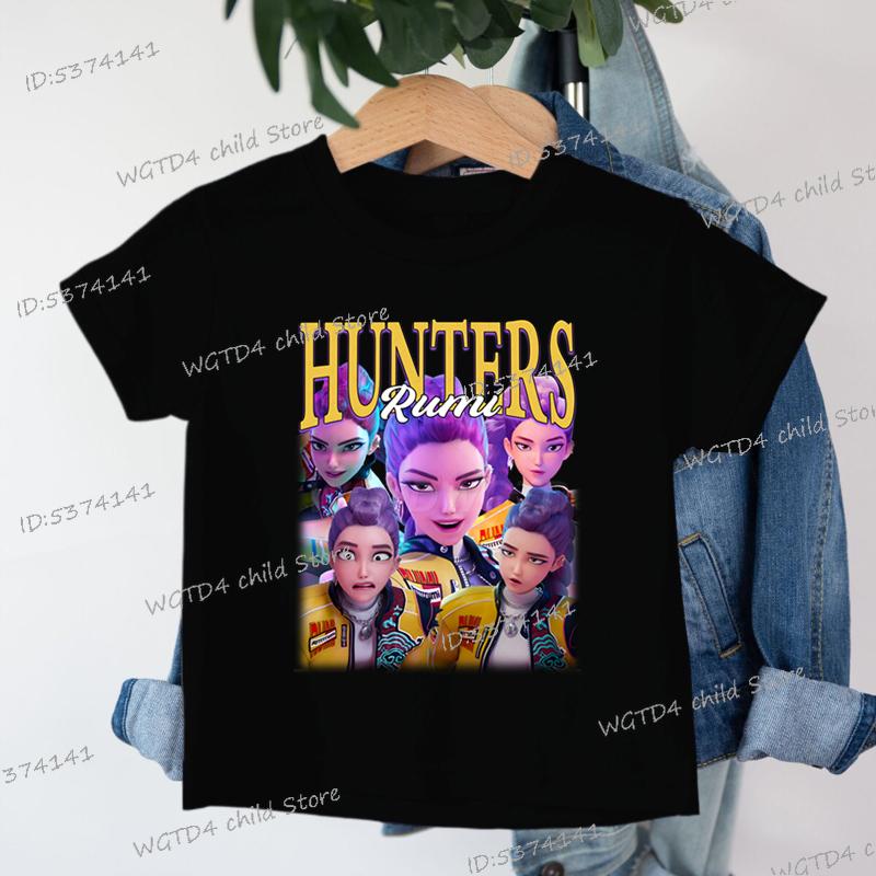 Kpop Demon Hunters Cartoon Tee Shirt Harajuku Cool Kids T-shirts Cotton Summer Tops Saja Boys Outfits Gift Baby Girl Boy Clothes