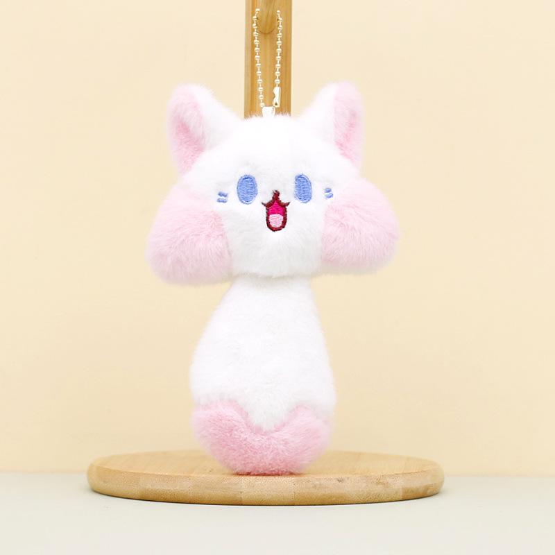 

Keychain Cat Plush Pink Tail Whistle Sound Cute 16cm Adorable Pink Tail Whistle