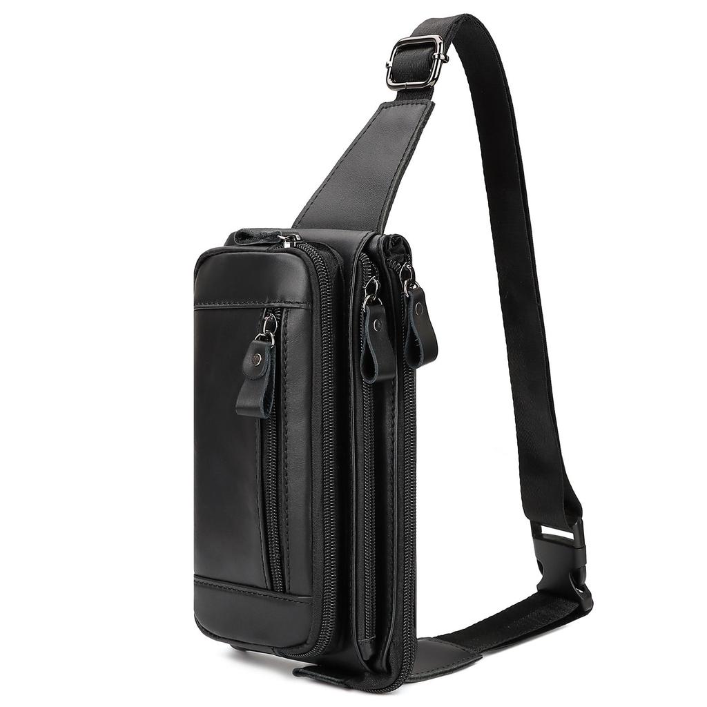 Humerpaul Famosa marca de moda para hombres, riñoneras de cuero genuino, organizador, bolsa de viaje para el pecho, cinturón de cintura, riñonera pequeña para teléfono móvil