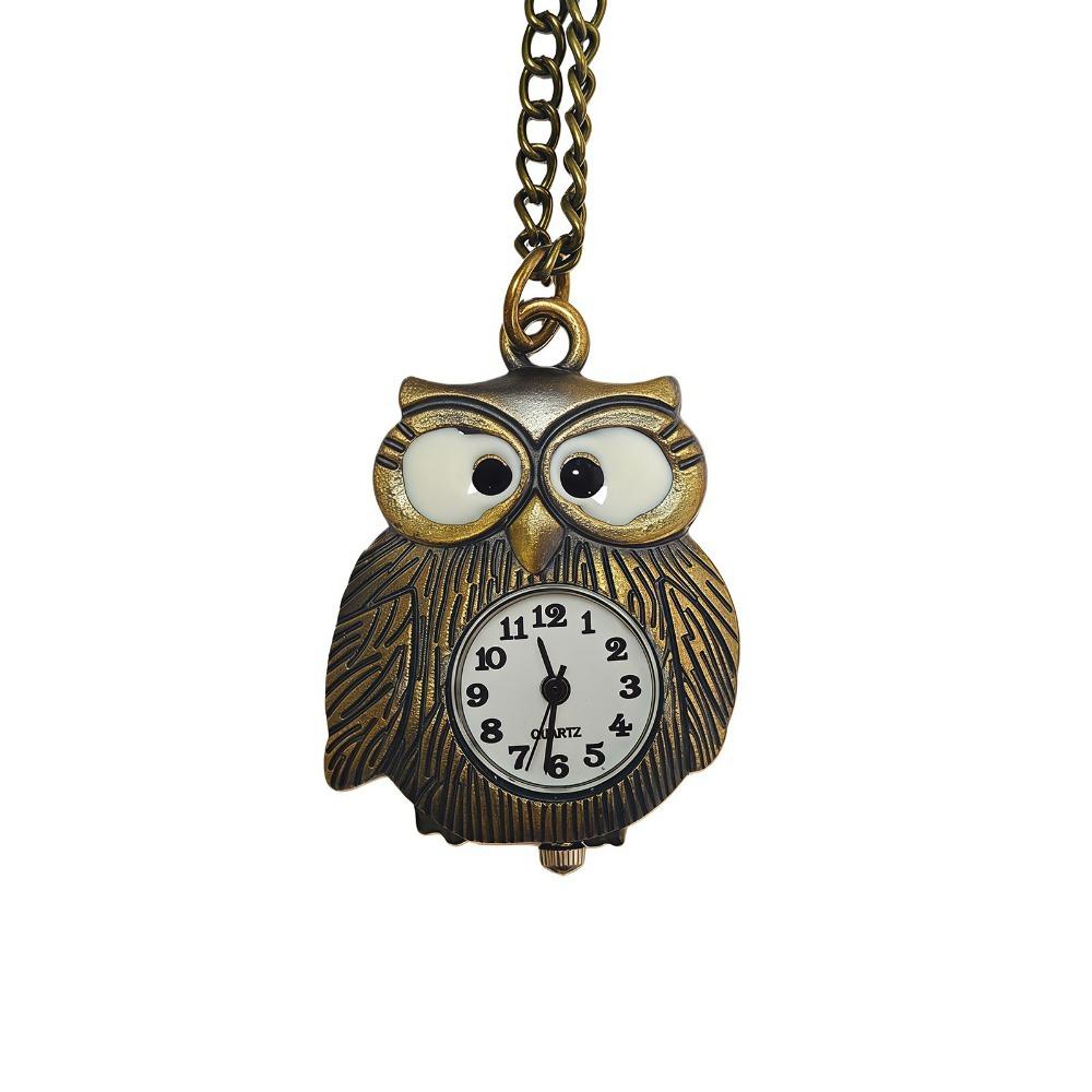 Quartz Owl Pocket Watch Antique Bronze Color Necklace Pocket Watch Flip Style Pocket Watch Gift