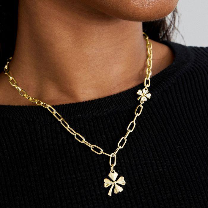 Collier - Luxenter - Brilliant - Or jaune 18K - Zircone cubique - Longueur 43 cm + 5 cm