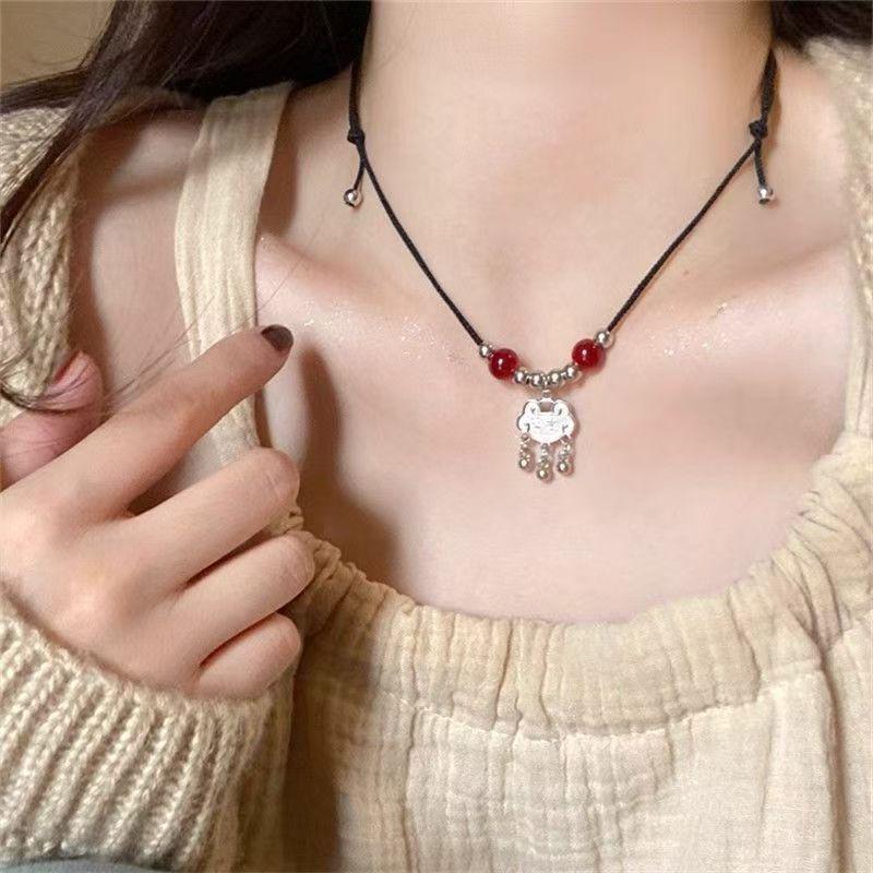 Chinese Ethnic Butterfly Necklace - Ancient Style Long Woven Sweater Chain Clavicle Design