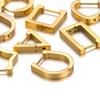 Edelstahl Creolen Dreieck Unisex Punk Rock Ohr Quadratisches Ohrring Geschenk Hiphop Geschenk Huggie Modeschmuck Großhandel