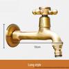 European Full Copper Outdoor Garden Double Outlet Rotatable Retro Faucet