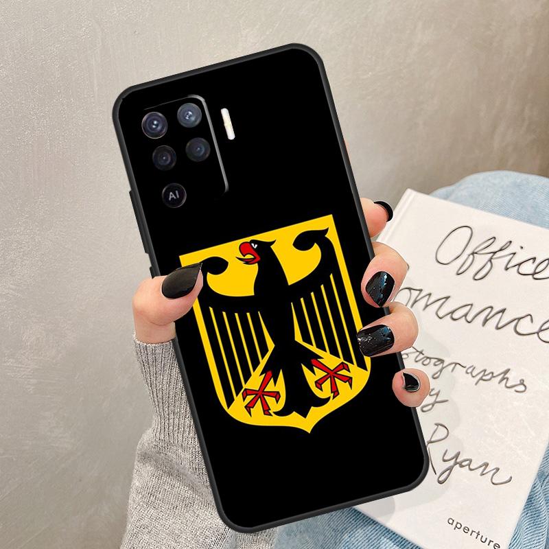 Germany Flag Emblem Case For Oppo A78 A98 A18 A38 A58 A60 A80 A40 A77 A57 A17 A74 A54 A94 A96 A76 A16 A15 A5 Pro