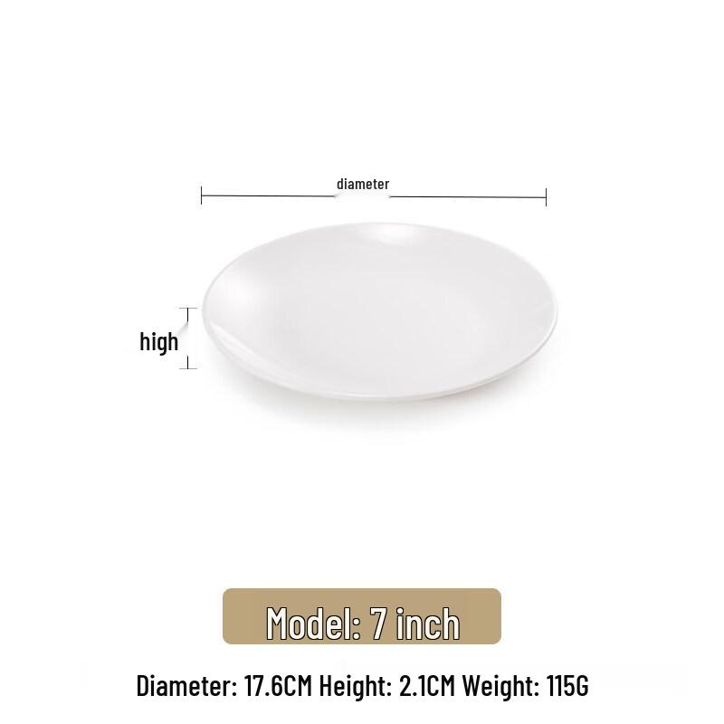 

Yipan White Melamine Round Shallow Plate Set