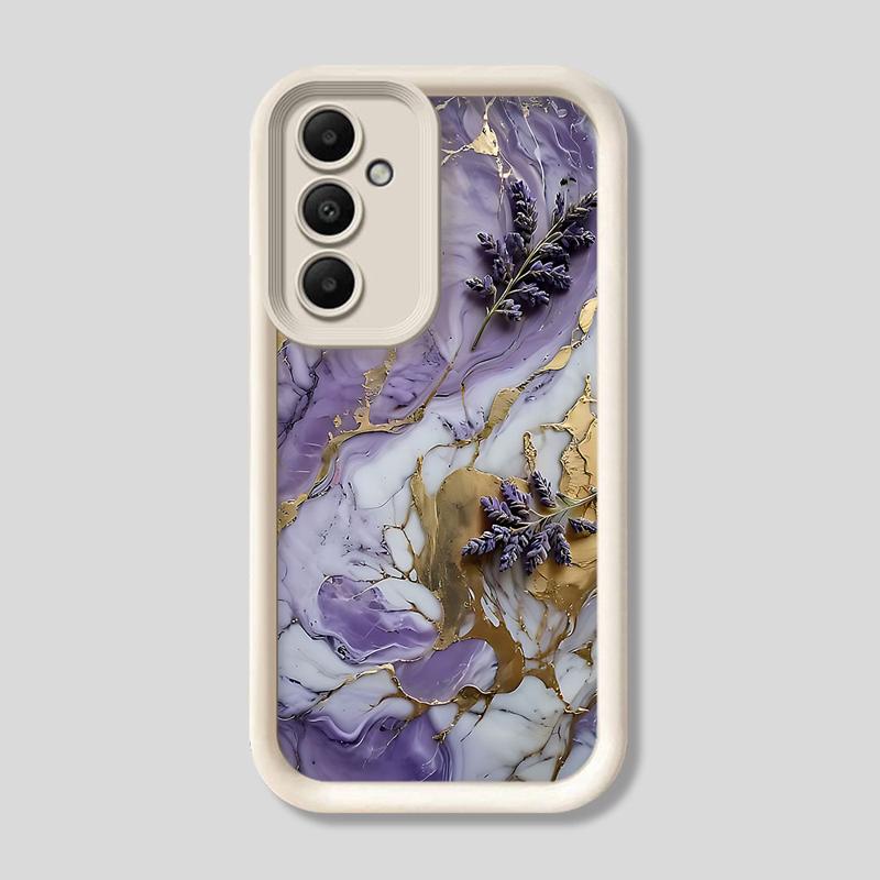 Phone Case for Samsung Galaxy A15 A25 A35 A55 A51 A71 A72 A73 A52 A52s A53 A54 5G Soft TPU Flower Marble Cover