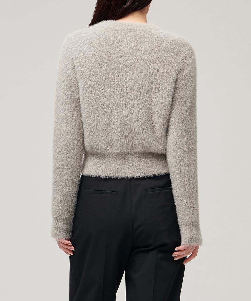 MUSINSA STANDARD WOMAN Women'S Fuzzy Crew Neck Knit [Warm Grey]