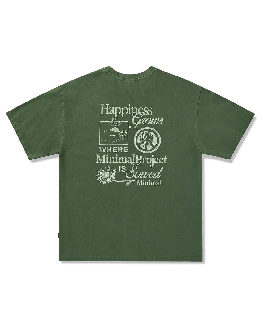 MINIMALPROJECT Happy Grow Pigment Short Sleeve T-Shirt Mst169 [Khaki]