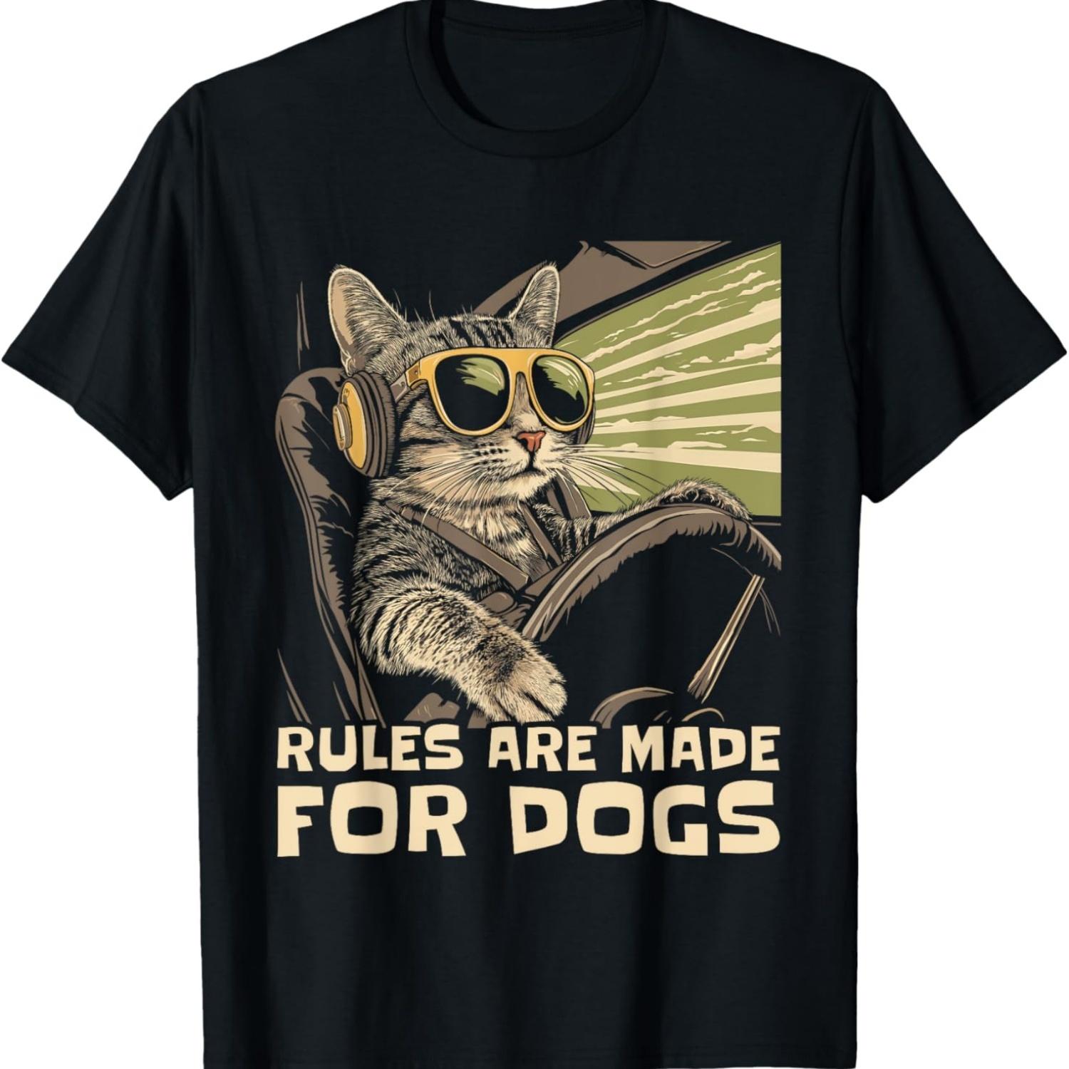 

Funny Cat Lover - Rules Are Made for Dogs Driving Cat Men Women Girls Kids T-Shirt XXXXXL чорний