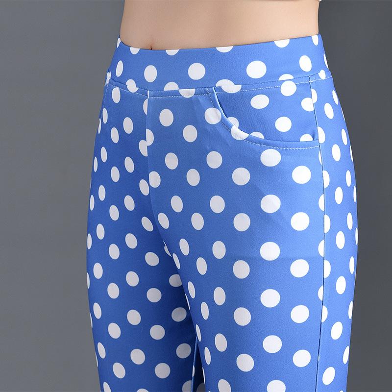

Plus Size Slimming Polka Dot Mid-Waist Flare Pants - Versatile Summer Casuals L 55kg