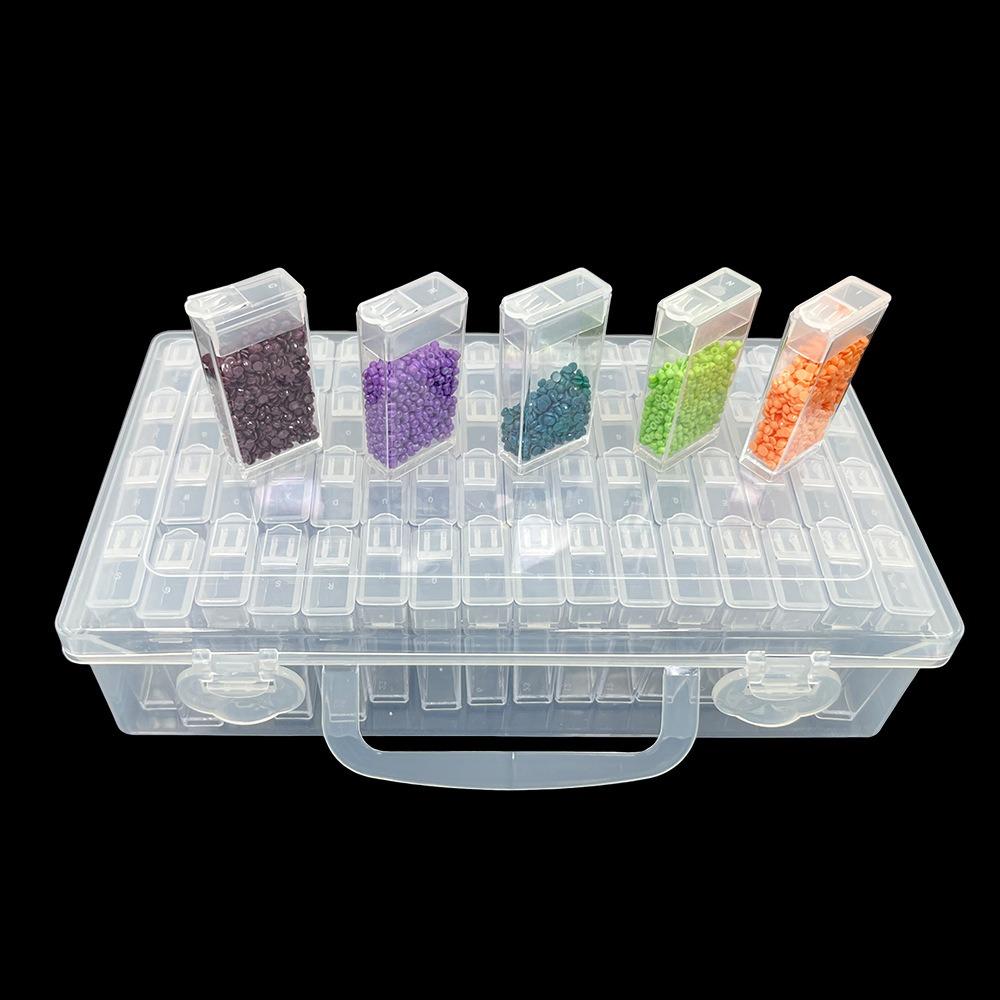 64 Grid Painting Storage Box Thicken Bead Organizer Jewelry Drill Storage Box Nail Salon