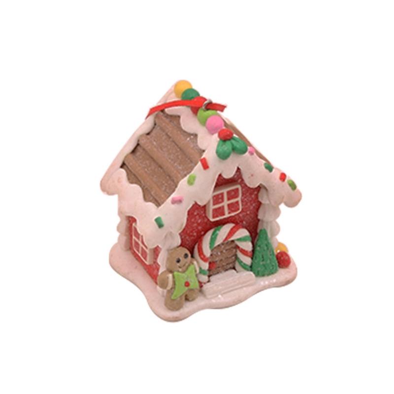 Adorable Christmas House Ornament Handmade Clay Realistic Christmas Hanging Pendants for Home Ornaments Holiday Decors