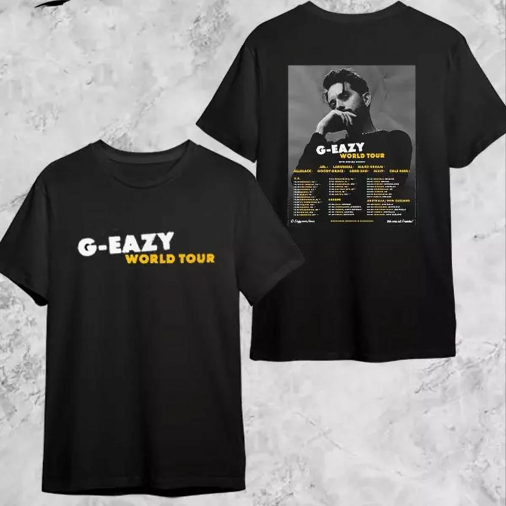 G-Eazy rapper WORLD TOUR 2 sides black T-shirt Unisex tee S-5Xl XA905