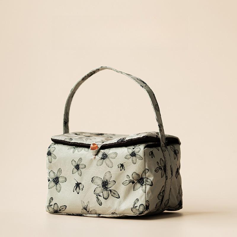 Guofeng Fabric Storage Bag Going Out Travel Tea Set Portable Bag Tea Ceremony Accessories Premium Handbag