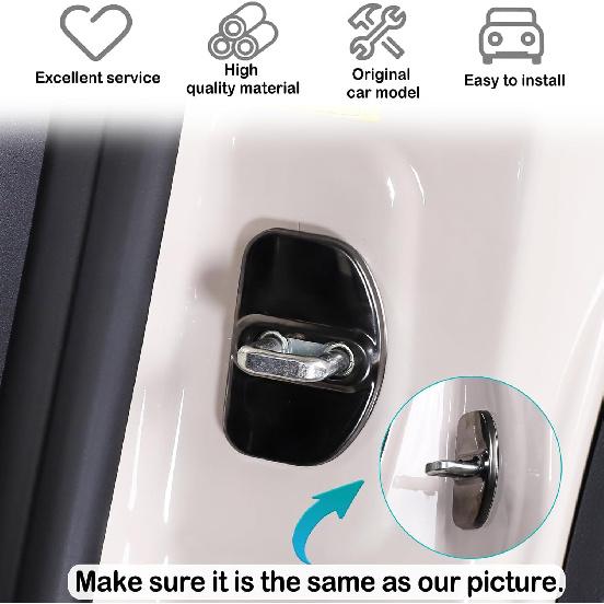 Car Door Lock Latches Cover Protector Compatible with Ineos Grenadier 2020-2024 Stainless Steel Car Door Latch Covers Protection Decoration Car