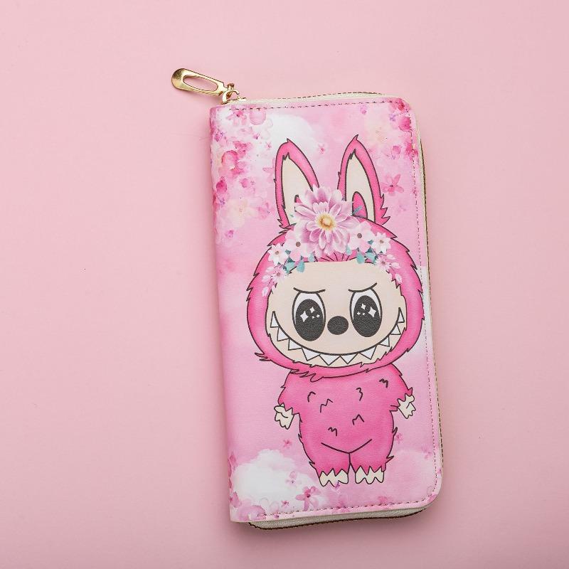 Labubu change bag long wallet cartoon cute fresh large capacity zipper card bag clutch bag