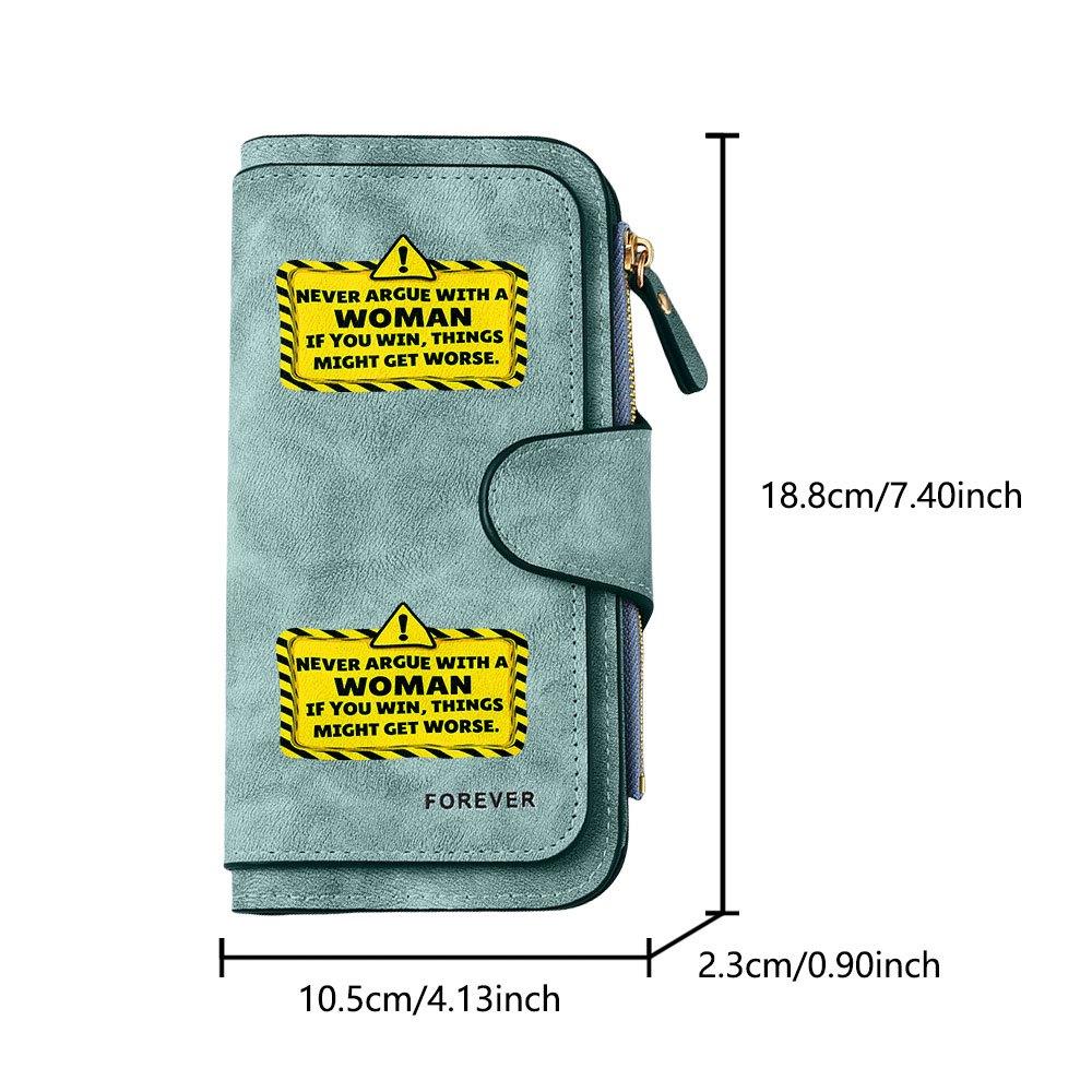 Humorous Slogan Long Zipper Wallet, Large Capacity Card Holder, Unisex Clutch Bag, Fashionable Zipper Coin Purse, Suitable for Daily Use, A Great