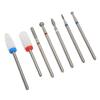 7pcs Nail Drill Bits Set Tungsten Ceramic Manicure Pedicure Left Right Handed Acrylic Gel Cuticle Remover Nail Bits
