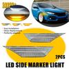 For Civic Honda Side 2016- Light Clear Amber LED Sequential Marker White 2x