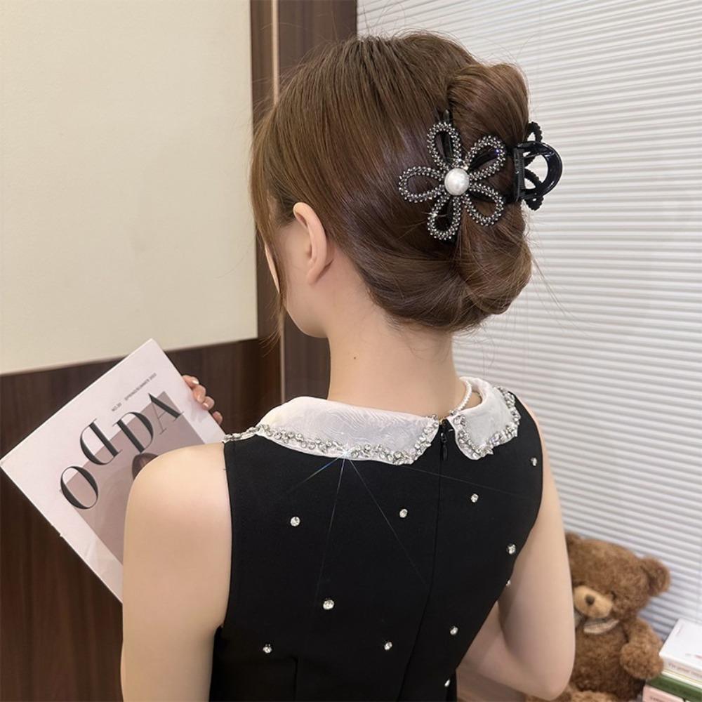 Hair Clamps Diamond Hollow Flower Hair Clip Exquisite Women's Hair Accessory