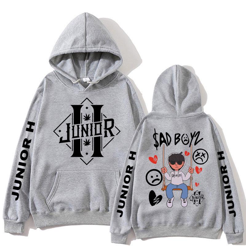 Junior H Sad Boys Harajuku Hoodie Hip Hop Men Women Pullover Fans Music Gift Casual Oversized Comfortable Fleece Sweatshirt Male