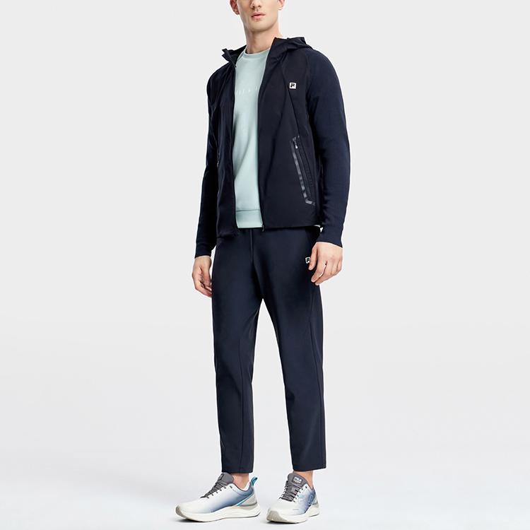 FILA 2023 Autumn New Long Sleeve Knitted Hoodie Zipper Jacket Men jackets Deep-Black A11M331706F-BK