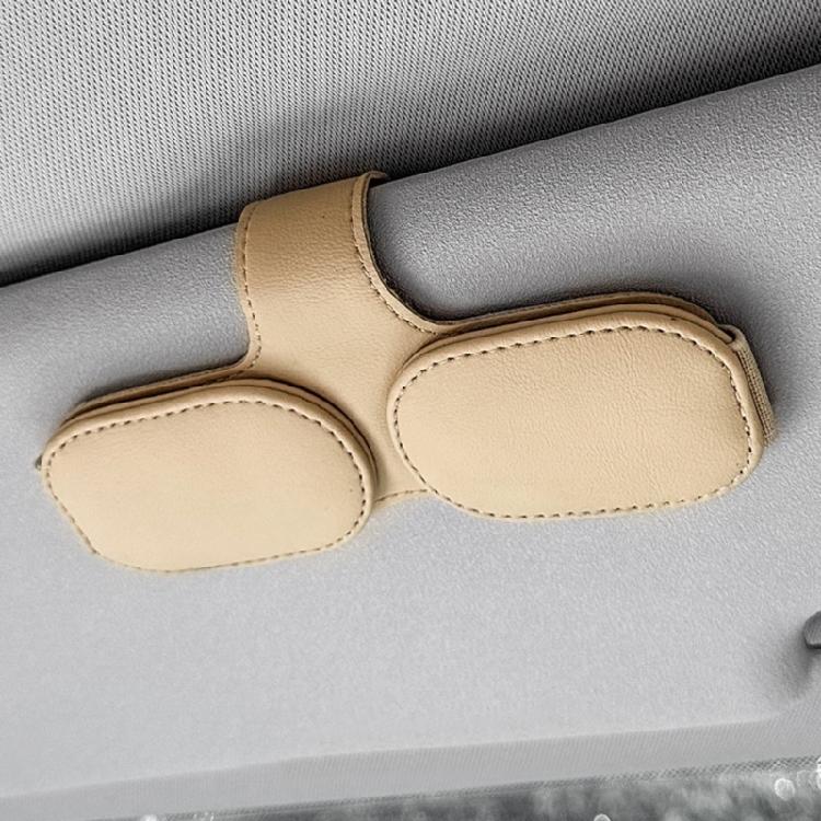 Multifunction Leather Sunglasses Card Holder Car Sun Visor Glasses Mount Hanger