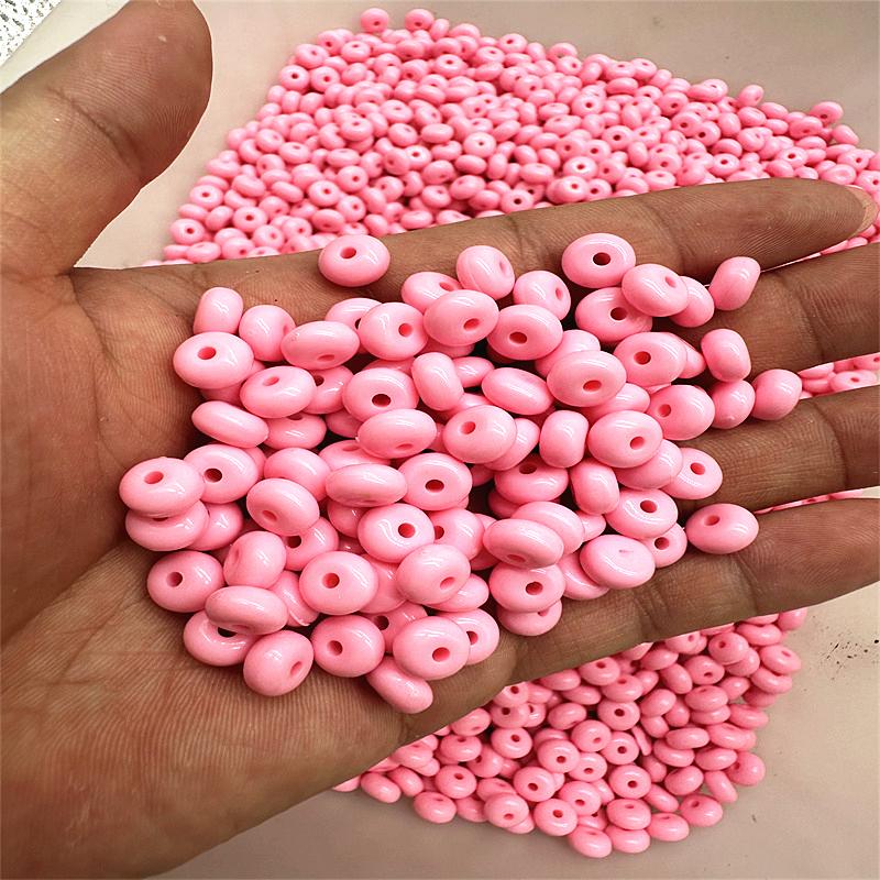 50pcs 8mm Acrylic Colored Flat Round Abacus Beads DIY Handmade Beads Accessories Spacer Beads Material Jewelry Accessories