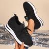 Knitted Chunky Platform Sneakers for Women Summer Black Mesh Breathable Sports Shoes Woman Plus Size 43 Fashion Walking Sneakers