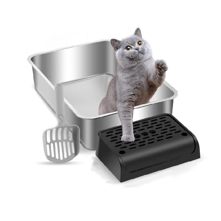 Sicherheits- Katzenstreu-Stufenmatte Trittrampe Hocker Mit Anti-Rutsch-Oberflächen Einfache Montage Auffangmatte für Katzenklo