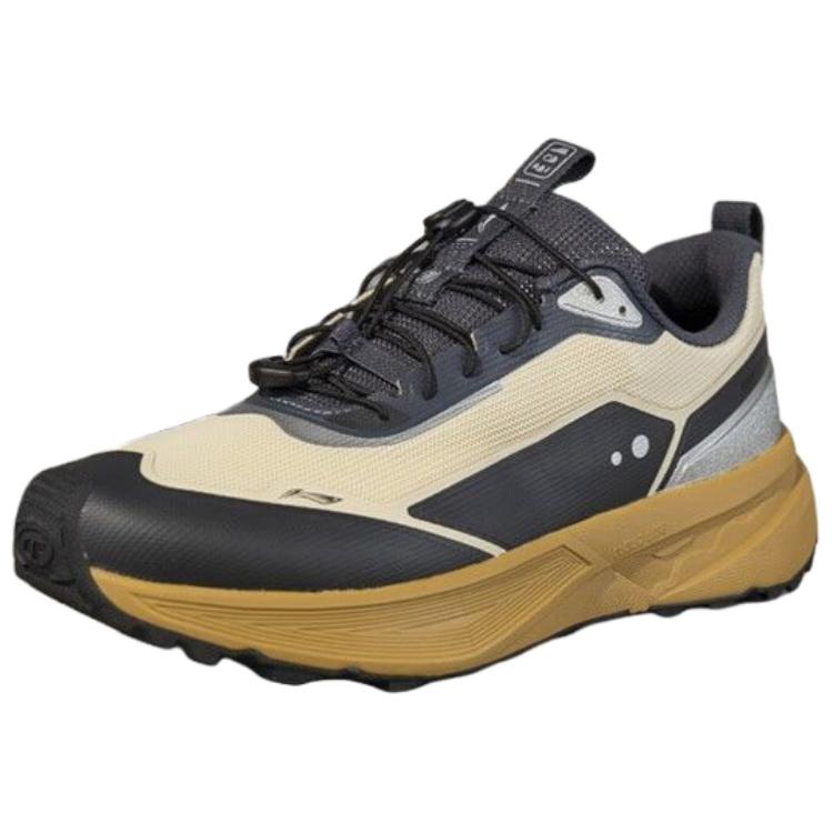 Li Ning CF Outdoor Casual Non-Slip Durable Low-Top Hiking Shoes Unisex Hiking Shoes Beige Black AHCV015-4