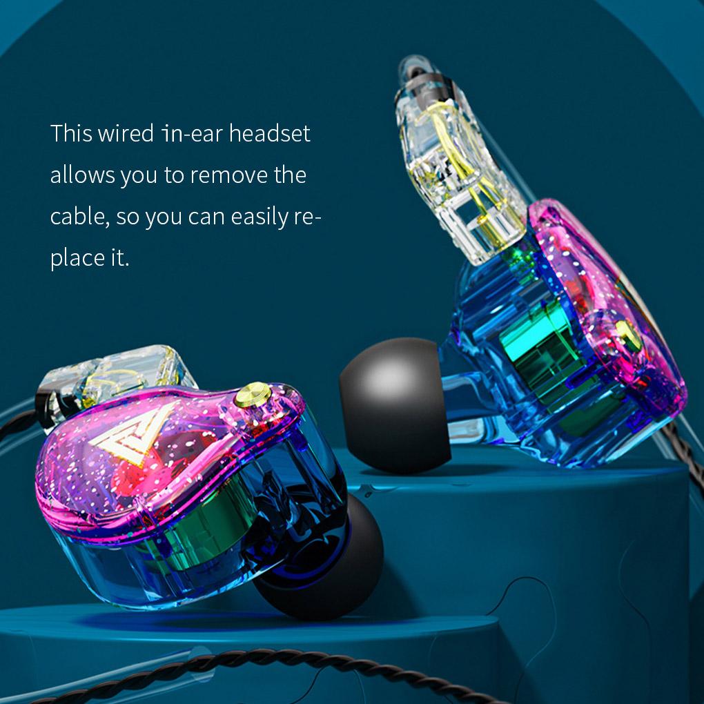 Wired Earphone In-ear Type Gaming Headphone Stereo Sound Headset with Detachable HiFi Stereo Sound Headset with Microphone
