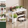 White Thickened Iron Art Single-Tier Plant Stand