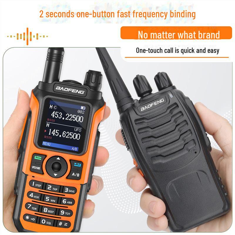Baofeng UV-21 PRO V2 Walkie-Talkie, One-Button Frequency, Type-C Charging, Three-Band for Self-Driving Tours.