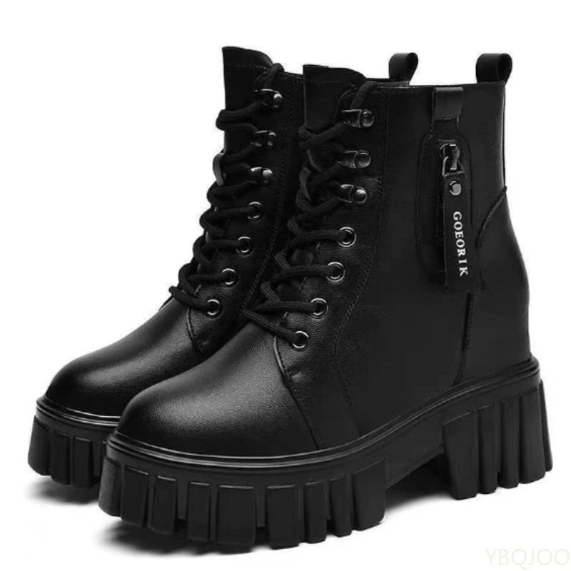 Women's Thick Warm Autumn Winter New Style Thick Sole Simple Comfortable Increased Height Anti Slip Wear-resistant Short Boots