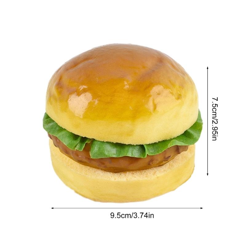 Realistic Artificial Hamburgers Artificial Food Bread Model PU Texture Perfect for Restaurant Displays and Photography