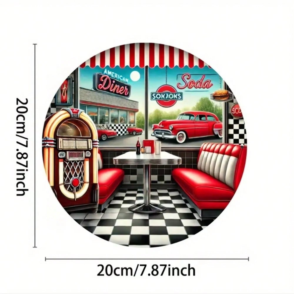Iron Wall Art Metal Tin Sign Vintage Americana Diner Decor разноцветный