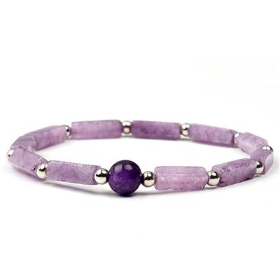 Women's Natural Amethyst Body Purifying Slimming Stone Bracelet for Healing Yoga