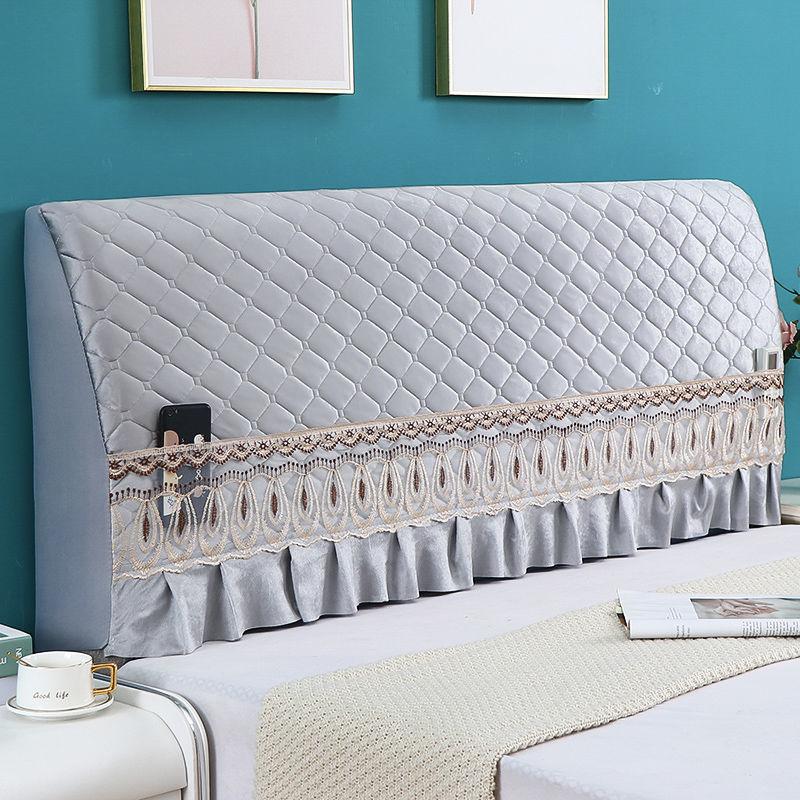European Style Home Bedside Protector Cover Universal Thicken Bed Head Backrest Dust-proof Cover with Lace Bedroom Decor