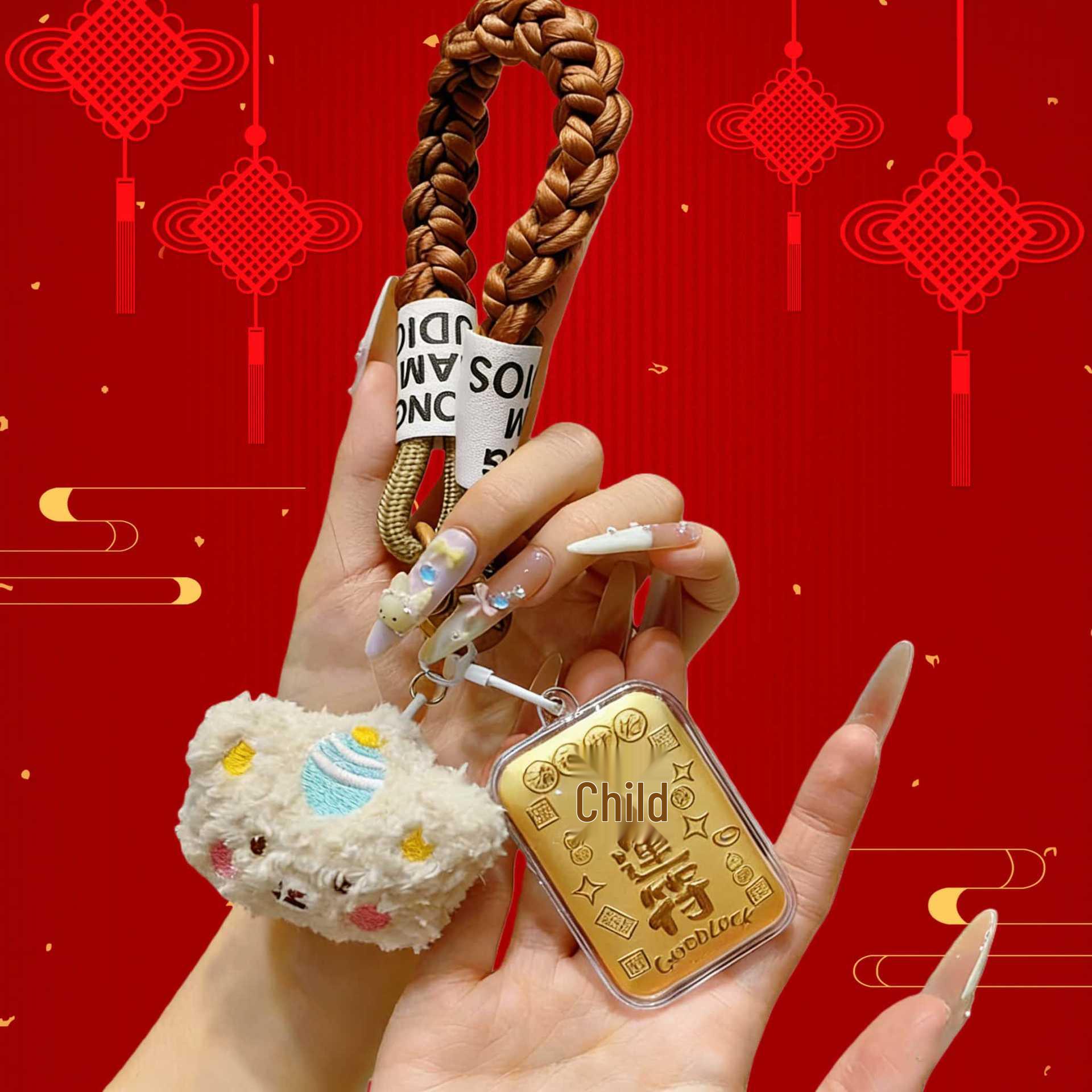 Golden Year of the Horse Wealth & Luck Keychain Pendant Gift