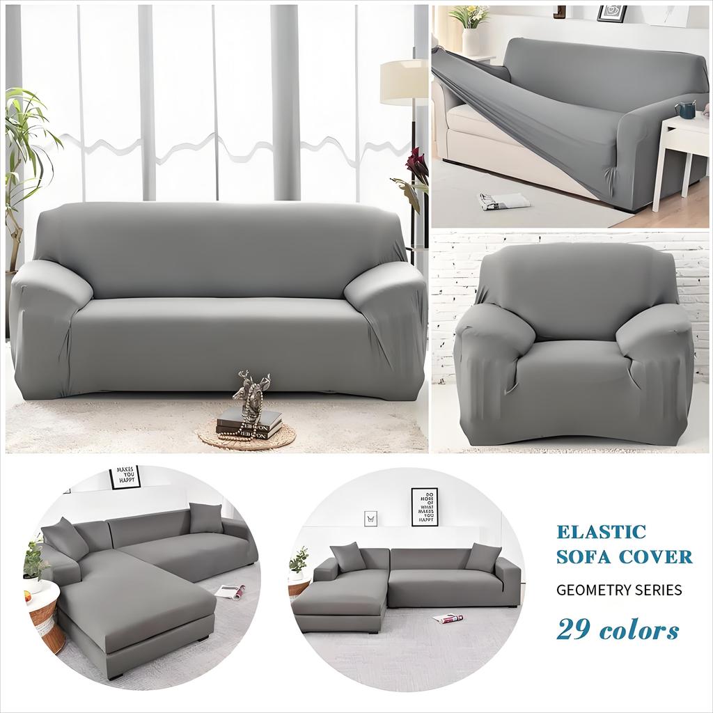 Solid Color Elastic Sofa Covers for Living Room Spandex Sectional Corner Sofa Slipcovers Couch Chair Cover 1/1/1/1 Seater