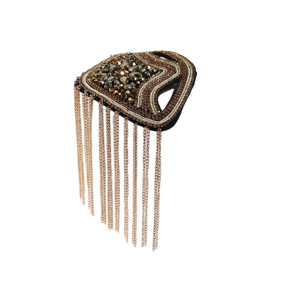 1PC Beaded Decoration Tassel Epaulette Sparkling Shoulder Brooch Pin  Clothing Decoration