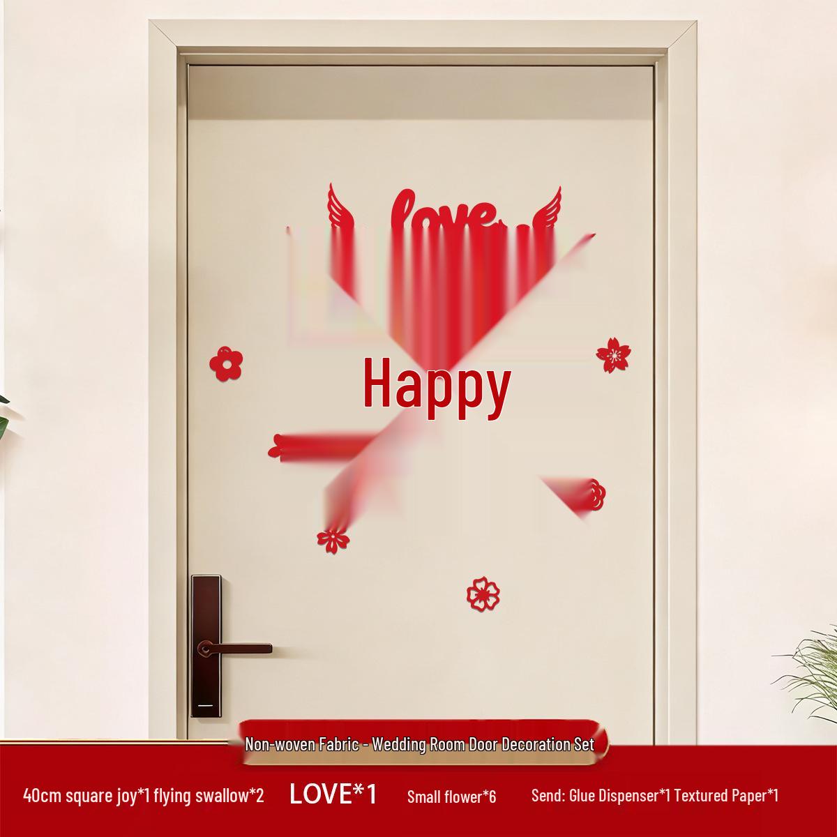 Wedding Bedroom Decoration Set: Bride & Groom Xi Door Stickers