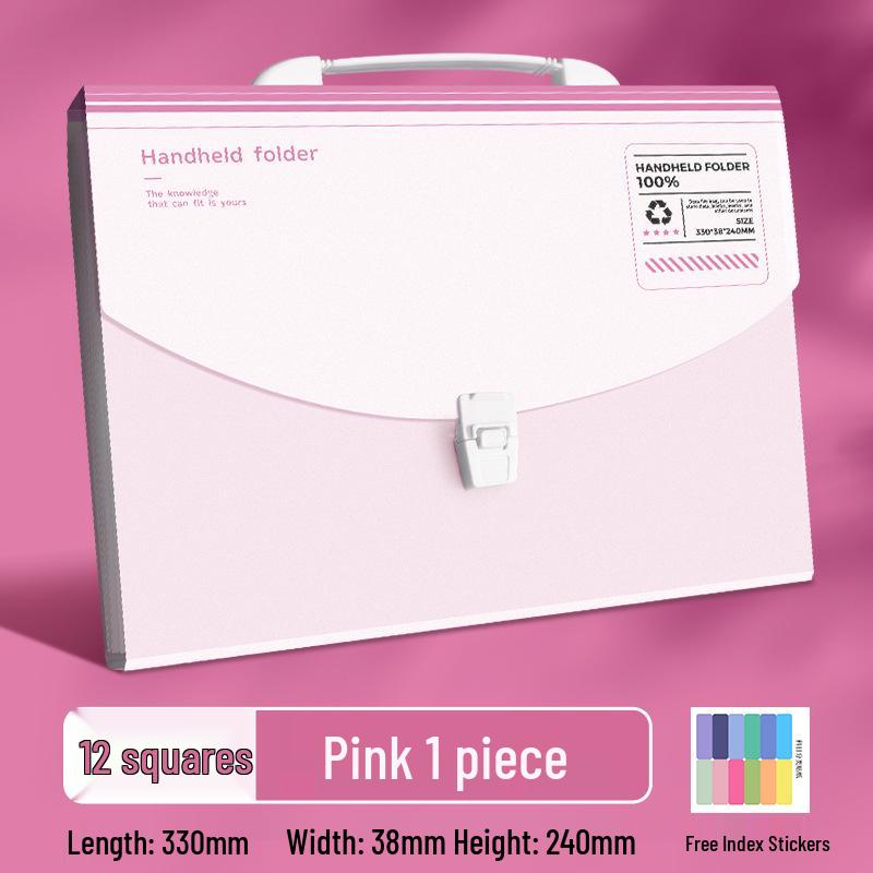 Многослойная портативная папка-гармошка формата А4 - Органайзер для документов и контрольных работ студентов большой емкости 13 Compartments