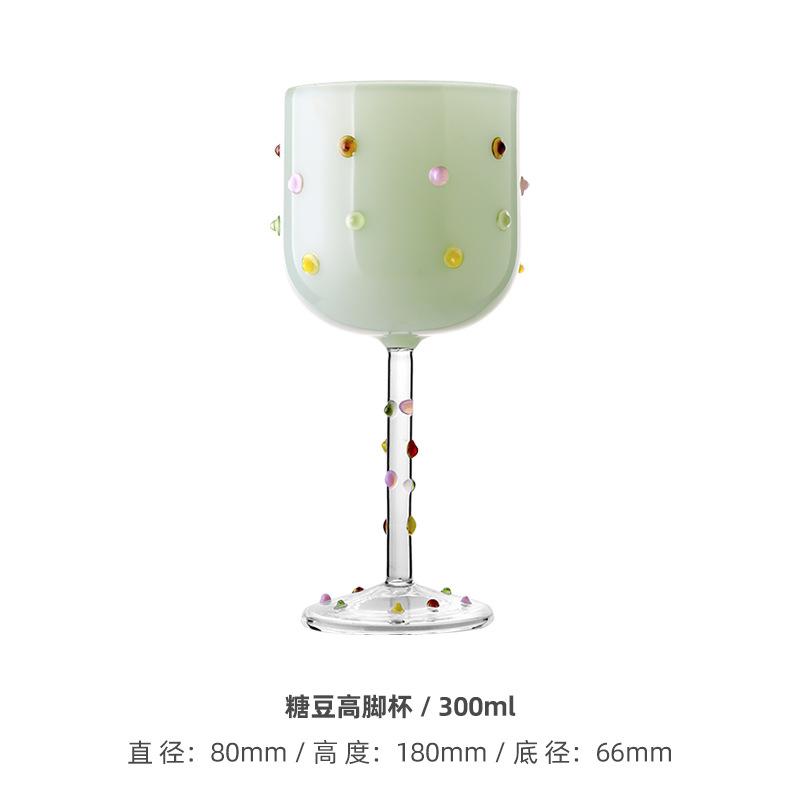 Bicchieri da Vino in Vetro con Zucchero Colorato, Bicchieri da Vino Whisky Champagne, Tazza Bicchiere da Cocktail, Utensili da Vino per Bar, Bicchieri Alti per Feste