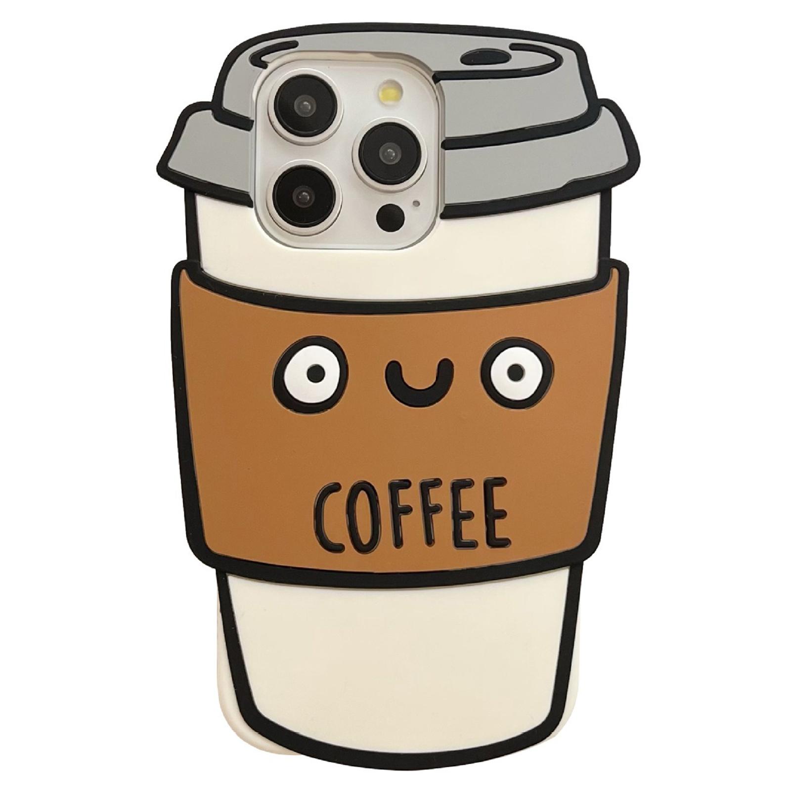 

Для iPhone 15 Pro Чехол Забавный 3D Дизайн Кофейной Чашки Силиконовый Чехол для Телефона A