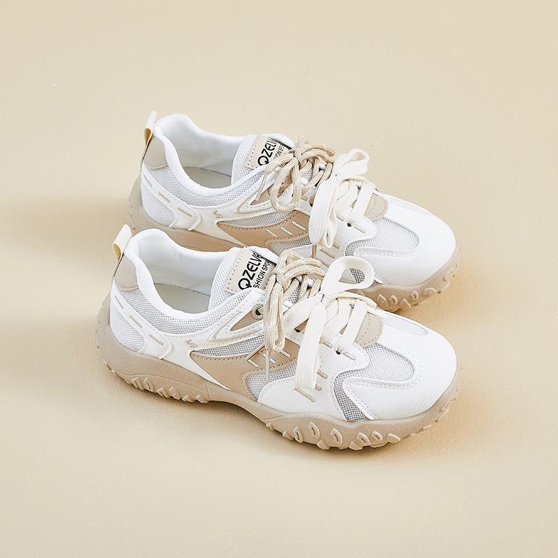 Gelbe Retro-Plateau-Damen-Sommer-Atmungsaktive und vielseitige lässige Sportschuhe