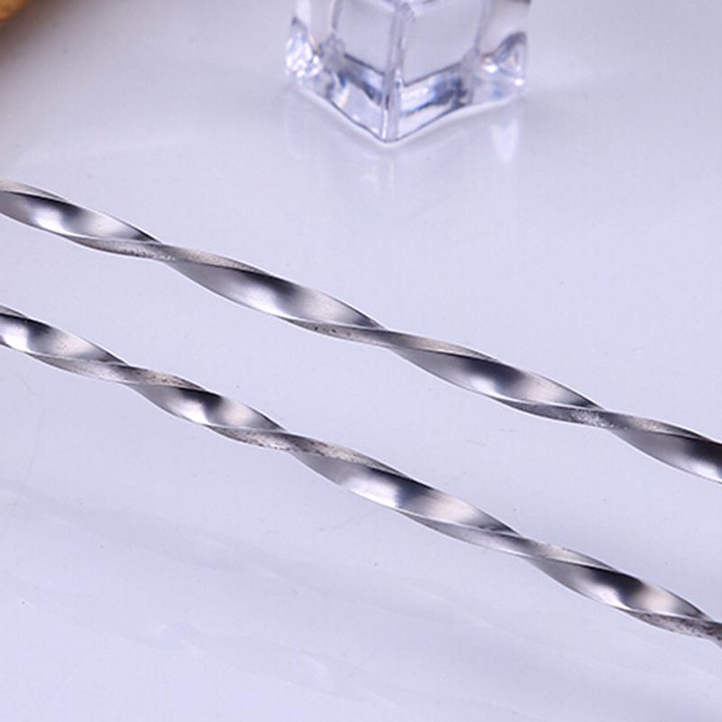 1 stk 25/32 cm rustfritt stål cocktailbar skje Spiral drikkemikser røreskje